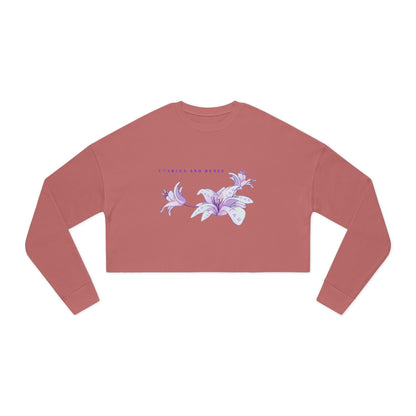 C & R Women's Cropped Floral Sweatshirt