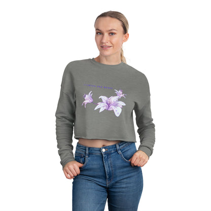 C & R Women's Cropped Floral Sweatshirt