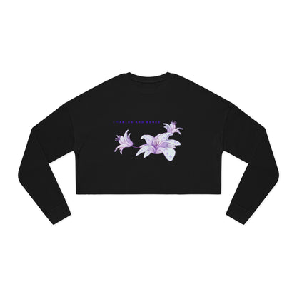 C & R Women's Cropped Floral Sweatshirt